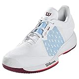 Wilson Damen Tennisschuhe, KAOS SWIFT W, Weiß/Blau/Grau, 40 2/3, Für alle Bodenbeläge, Alle Spielertypen, WRS327570E070