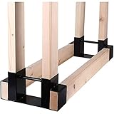 2er-Pack Brennholz-Rack-Halterungen, Outdoor-Heavy-Duty-Aufbewahrungsset für Brennholz-Stämme, einstellbar auf jede Länge Kaminholz-Holzregal für den Innen- und Außenb