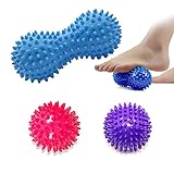 Xhuidz Massageball Igel Sport Igel Massageball Fasziitis Plantarfasziitis Fitness Ball Rücken Schulter Armen Set 3 Stück