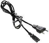Hama Netzkabel mit flachem Eurostecker (Netzwerkkabel mit Kupplung und 2 poligem Stecker, Netzstecker mit Stromkabel für Laptop, Konsolen, Radios etc., 2,5 A, 230 V, 1,5 m) schw