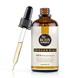 100% Reines Arganöl Bio Kaltgepresst und Vegan, 100ml - Naturkosmetik aus Marokko - Argan Öl für Haare, Gesicht, Nägel - Natürlich Feuchtigkeitsspendend in Lichtschutz G