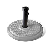 paramondo Sonnenschirm Schirmständer Standard Rund, Silber, Aus Polymerbeton, für Maststärke bis zu Ø 50mm, inkl. Adapterhü