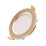YXLMAONY Arbeitslicht 3W Goldene Scrub LED Einbauleuchte Einbauenergiesparende LED-Deckenleuchte Ultra Slim Anti-Glare Strahler Augenschutz Astigmatism Lampe Außenleuchten (Color : Warm Light)