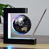 RHTY Globus,4-Zoll-Magnetschwebkugel Globus,Globus Magnetschwebkugel Mit LED Licht, Coole Gadgets, Floating Lampe Globe Decor, Karte In Chinesisch Und Englisch (Color : Black)