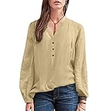 Reasoncool Damen V-Ausschnitt Langarm Shirt Einfachheit Hemd Top Sweatshirt Oberteil Loose Gestrickter Pullover Kapuzenpullover T-Shirt Basic Herbst Und Winter Casual Streetwear L
