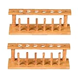 Reagenzglasständer holz,Yiyifor 2pcs Reagenzglasgestell Reagenzglashalter aus Holz Laborrohrgestelle Stifthalter Laborwerkzeug für Tischdeko Wohnzimmer Sammeln und Aufbew