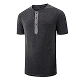 T-Shirt Herren Basic Regular Fit Sommer Herren Freizeithemden Klassisch Mode Rundhals Spleißen Kurzarm Casual Wicking Breathable Angeln Herren Shirt D-Grey 2 XL