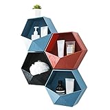 NBAA Ohne Bohren Wandhalterung Badezimmer Regal Schrank WC Bad Organizer Home Holder Praktisch für die Aufbewahrung von Kleinigkeiten Badezimmer Küche Organizer (Blau)