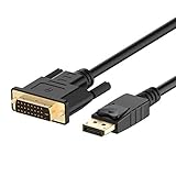 Rankie Verbindungskabel, DisplayPort auf DVI, Vergoldet 1080P DisplayPort DP auf DVI Kabel, 1,8