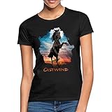 Spreadshirt Ostwind Der Große Orkan Ostwind Porträt Frauen T-Shirt, M, Schw