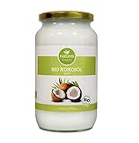 Kokosöl Bio kaltgepresst vegan von natures FINEST Kokosfett Bio, Naturrein, 1. Kaltpressung, Rohkost Qualität - zum Kochen, Braten, Backen, 1 x Kokosöl 1000ml Schraubg
