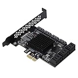 BTER SATA PCIe Karte, 10 Port mit 10 SATA IDE/AHCI Modus ASM Chip 7 Pin Anschlussklemmen Erweiterungskarten, SATA Controller Karte für Desktop, Computer, PC Win XP, Win 10