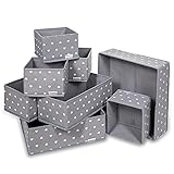 HOUSUM Faltbare Aufbewahrungsbox Stoff im 8er Pack, Schubladen-Organizer in verschiedenen Größen, Ordnungssystem Kleiderschrank, Büro und Bad, Schrank-Organiser Schlafzimmer, Storage Boxes, G