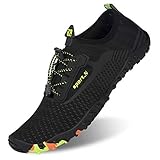 IceUnicorn Strandschuhe Badeschuhe Damen Herren Schwimmschuhe Aquaschuhe Sommer Schnell Trocknend Surfschuhe(ZB244-Schwarz,40EU)