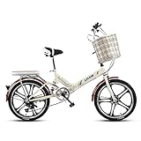 DODOBD 20 Zoll Faltrad Klapprad City Bike, ultraleichte tragbare Klappfahrrad, Retro Style Citybikes Faltbare Trekking-Fahrrad-Licht-Fahrrad, Erwachsene Freien Reitausflug