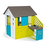 Smoby 810711 – Pretty Haus - Spielhaus für Kinder für drinnen und draußen, mit Küche und Küchenspielzeug (17 teilig), Gartenhaus für Jungen und Mädchen ab 2 J