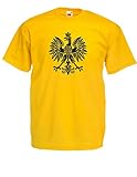 T-Shirt - Polska Adler Wappen Logo (Gelb, XXL)