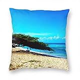 Aruba Beach Pillow Case Decorative Cushion Cover Pillowcase Sofa Chair Bed Car Living Room Bedroom Office 18'x 18' KXR-228