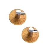 XCQ Kleiderbügel Küche Badezimmer Tür Handtuch Ritterdichte Regal Klebstoff Natürliche Bambus Edelstahl Haken Wand Kleidung Tasche Kopfhörer Schlüsselanfall 0515