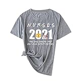 Fashion Short Tee T-Shirt Design New Women Letter Round-Neck Sleeve Prints Shirt Women's Blouse (Gray, XXXL)