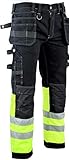 MS9 Herren-Arbeitshose, hohe Sichtbarkeit, Cargo-Holstertaschen, taktische Arbeitshose, Hose, Jeans Gr. 32 W / 32 L, grü