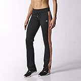 adidas Damen Sporthose Gym Basics 3-Stripes Pants, Black/Flash Orange S15, XS