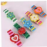 Ruluti Kinder Armband Farbe Holz Armband Elastische Uhr Armband Kinder Spielzeug Weihnachten Und Geburtstagsfeiertasche Füllung Trop