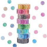 GLAITC Washi Tape Set,8 Rollen Dot Washi Tape Aufkleber 800 Stuck Punkte Aufkleber 14mm Breite Dekorative Bander Masking Tape for DIY Scrapbooking Aufkleber Geschenkdekoration Verpackung