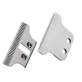 BESTBOMG Pro Adjustable T-Wide Trimmer/Clipper Blades for #2215, Double Wide Trimmer Blades Competible with Wahl Clipper Trimmer, 5 Five Star Detailer (Silber) …