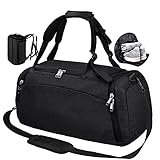 Sporttasche Männer Reisetasche mit Schuhfach Gym Fitness Tasche mit Rucksack-Funktion 40 Liter Groß Handgepäck Weekender für Herren und Damen/Frauen Schw