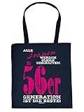 zum 65. Geburtstag Geschenk schön verpackt Tasche Frauen gleich geschaffen 56er Generation Baumwolltasche Geschenkidee zum 65 Geburtstag