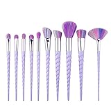 Vikenner 10er Make Up Pinsel Set Einhorn Schminkpinsel aus Chemiefaser Gesichtspinsel Bürsten Augenpinsel Lidschatten Puderpinsel Brush (Lila)