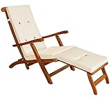 Detex Liegenauflagen Leinenoptik 8 Knöpfe Rückhalteband Auflagen Liege Polster Kissen Liegestuhl C