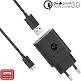 Motorola SC52 TurboPower 18, 18W QC3.0-Wandladegerät mit Micro-USB-Kabel SKN6461A für Moto G5 Plus, G5S, G5S Plus, E5 Plus, G6 Play [Nicht für G6 oder G6 Plus] Verpackung