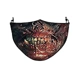 FFQY Halloween Maske,Mundschutz Maske Wiederverwendbar, Hochwertiges Gesichtsmaske Waschbar, Multifunktional Trainingsmaske für Radfahren, Laufen, Staubschutzmaske für Damen, H