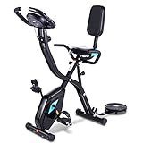 OTFINE X Bike 3 in 1, Heimtrainer mit APP, zusammenklappbares Fitnessfahrrad, 10 magnetische Widerstandseinstellungen, Pulsmessung, Handyhalterung, bis 125 kg