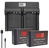 LOOKit Dual Lader + 2x LOOKit Akku LP-E17 + mit Restlaufanzeige (echte 1050mAh) - nur für Canon EOS 200D 77D 800D 750D 760D Nicht mit Geräten von Canon zu laden! Ungeeignet für Batteriegriff!