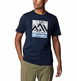 Columbia T-Shirt für Herren mit Aufdruck, M Rapid Ridge, Blau (Collegiate Navy Triple Peak), M, 1888813