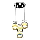 Langlebig Kronleuchter Kronleuchter, Glas Lampenschirm Kronleuchter Wohnzimmer Schlafzimmer Elegante 3 hängende Draht Einstellbare Kronleuchter [Energieklasse A +] (Farbe: Weiß Light), Farbe: Warmes L