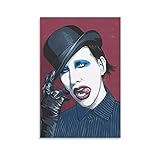 DekorFentezyKiev Marilyn Manson Poster Leinwand für Zimmer, Büros, Schlafsäle, Häuser, ästhetische Poster für Jungs, Wandkunst, Poster für Schlafzimmer, 40 x 60