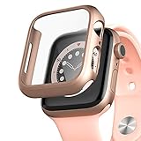 PZOZ Hülle Kompatibel mit Apple Watch Series 6/SE/5/4 40mm mit PET Displayschutz, iWatch Sehr stark PC Schutzhülle, All-Around Schutz Case für Apple Watch Series 6/SE/5/4 40mm (Roségold)