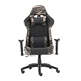 BlueOcean Furniture Gaming Stühle PU Bürostuhl Ergonomischer Schreibtischstuhl mit Rückenstütze Verstellbare Höhe Chefdrehstuhl Computerstuhl mit Lendenwirbel- und Kopfkissen für Erw