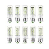 Liyuzhu Sichere Niederspannung 1 2V LED E27. Corn Glühbirne 6W mittlere Edison-Schraube Kerzenkolben-Birne 40W Glühlampe äquivalent Nicht dimmbar Candelabra-Glühlampe DC12-80V 10- Pack