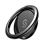 Syncwire Handy Ring Halter Keramik - Unterstützt Kabelloses Laden Smartphone Fingerhalter 360 Grad Drehung Ringhalter Super Verschleißfest Geeignet für iPhone, iPad, Samsung, Huawei usw - Schw