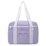 Ita Bag Schultaschen für Teenager-Mädchen in Herzform, durchsichtiges Fenster, JK Bag Lolita Kawaii DIY Cosplay Gepäcktaschen, violett, Einheitsgröß