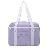 Ita Bag Schultaschen für Teenager-Mädchen in Herzform, durchsichtiges Fenster, JK Bag Lolita Kawaii DIY Cosplay Gepäcktaschen, violett, Einheitsgröß