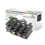 Colour Direct 4 X Kompatibel Toner Patronen Ersatz für Dell 1250, 1250c, 1350, 1350cnw, 1355, 1355cn, 1355cnw C1760nw C1765nf C1765nfw Druck