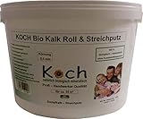 Koch Kalk Bio Roll & Streichputz 15 Kg Rollputz Putz von der Rolle Innenputz Kalkputz innen (Körnung 0,8 mm)