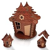 Kunsthandwerk Haus aus Holz Deko Wohnzimmer, Kinderzimmer und Flur. Wiederverwendbarer Behählter für Schokolade, Süßigkeiten, Bonbons usw. Geschenk für Geburtstag usw. Made in Germany