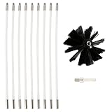 MCWJDSD Schornsteinfeger-Bürsten-Set, Abflussstangen-Set Zur Reinigung Von Trocknerabzügen, Nylon-Kehrbürste Mit Elektrischem Bohrantrieb, Flexible Stäbe, Sauberes Werkzeug, Geeignet Für Kaminö